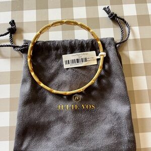 Julie Vos Gold Cheval Paperclip Bangle Bracelet